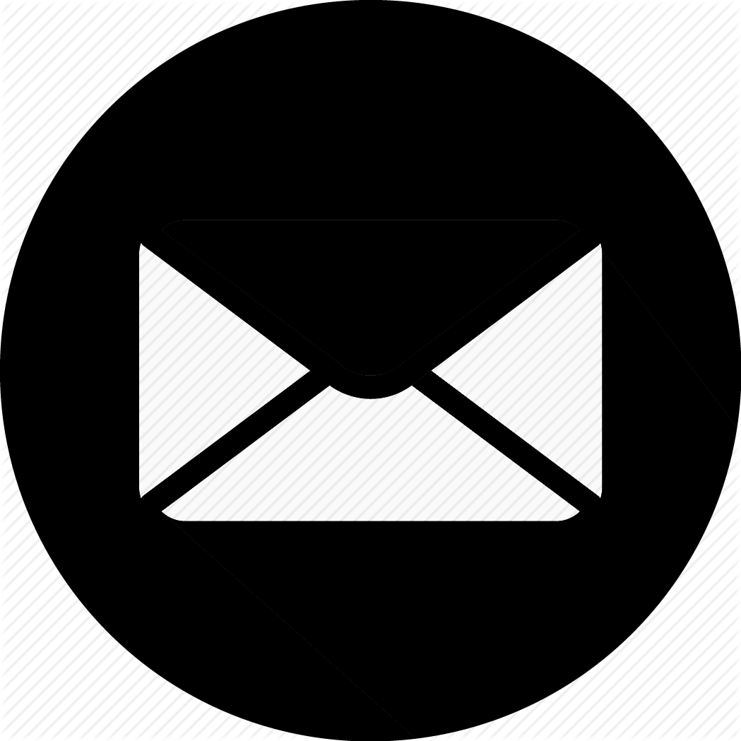 White Email Icon Black Background PNG
