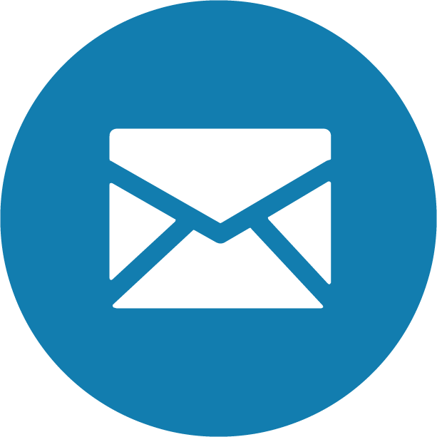 White Email Icon Blue Background PNG