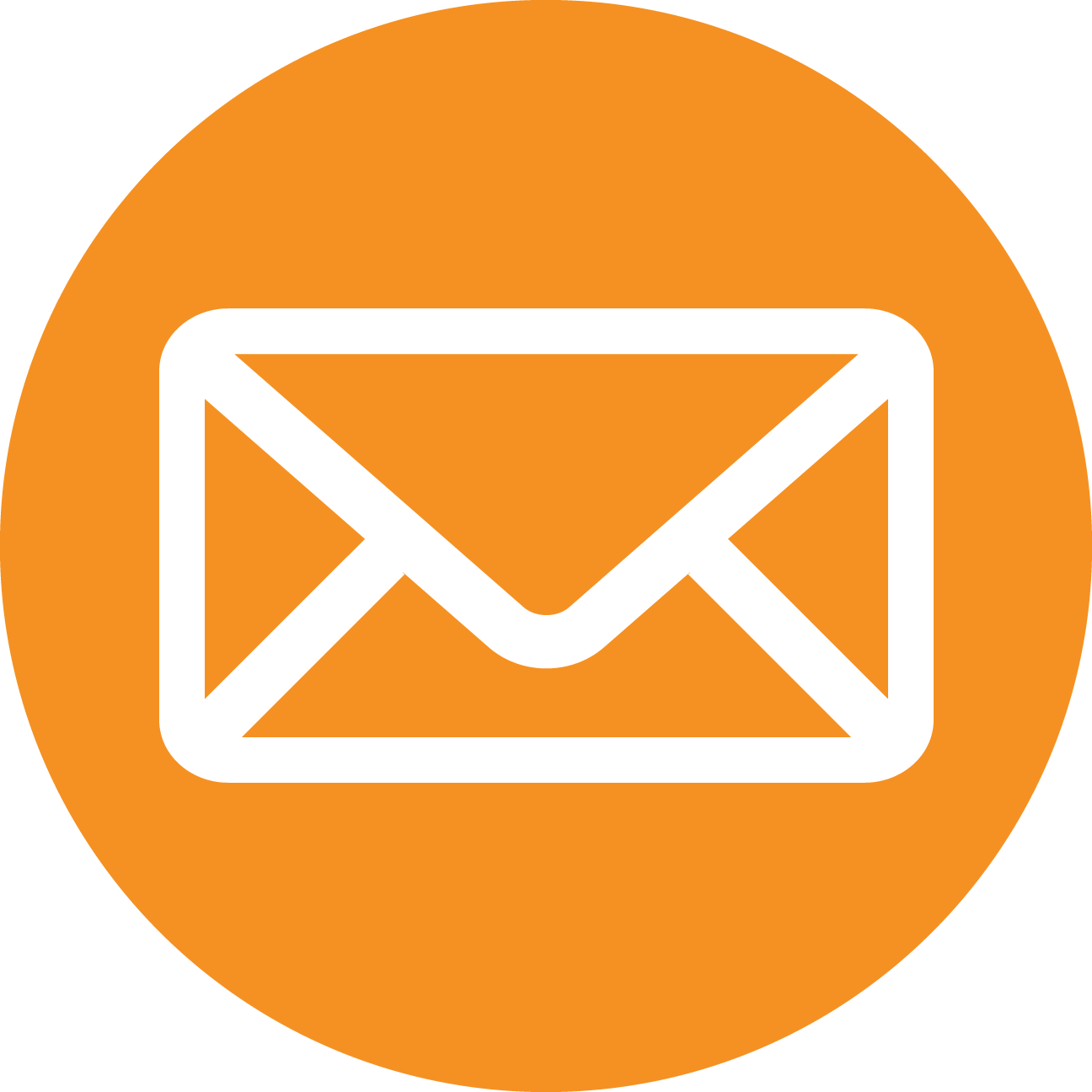 White Email Icon Orange Background PNG