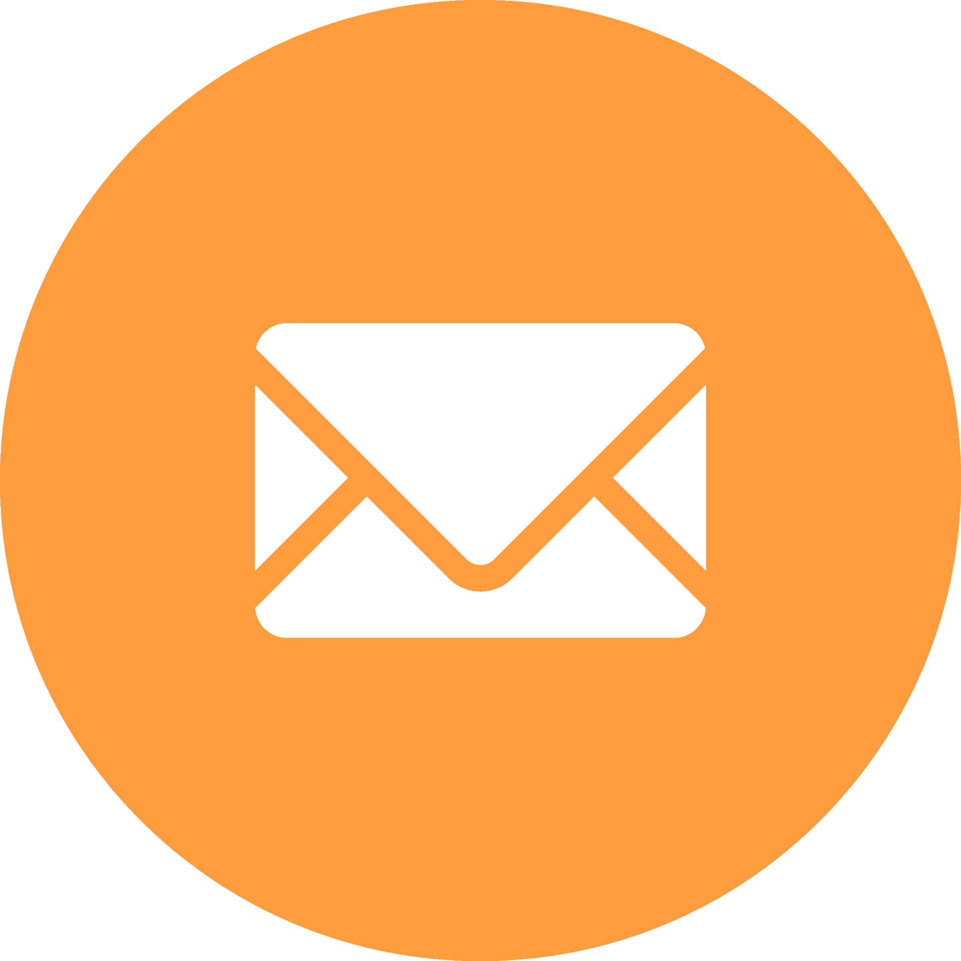 White Email Icon Orange Background PNG