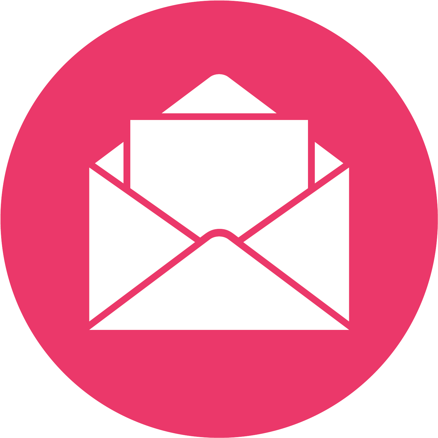 White Email Icon Red Circle Background PNG