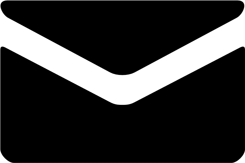 White Email Icon Simple Design PNG — Solid black background with no visible elements or textures.
