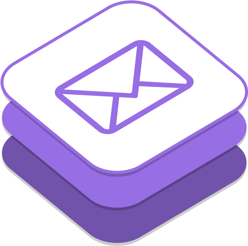 White Email Icon Stylized PNG