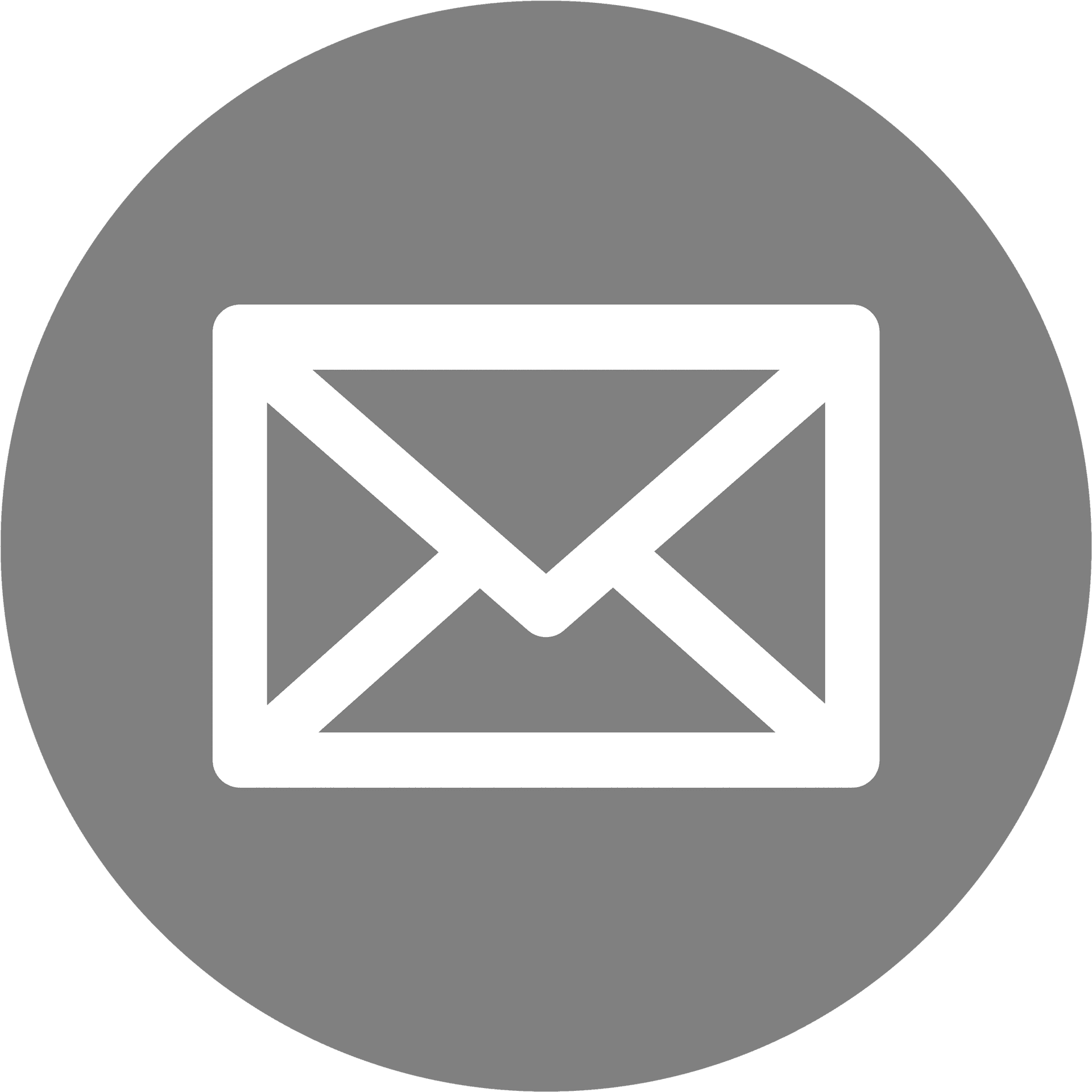 White Email Iconon Grey Background PNG