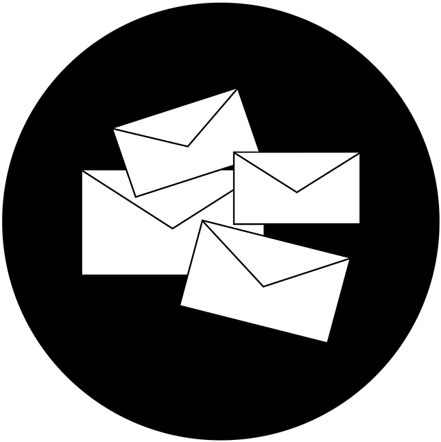 White Email Icons Dark Background PNG