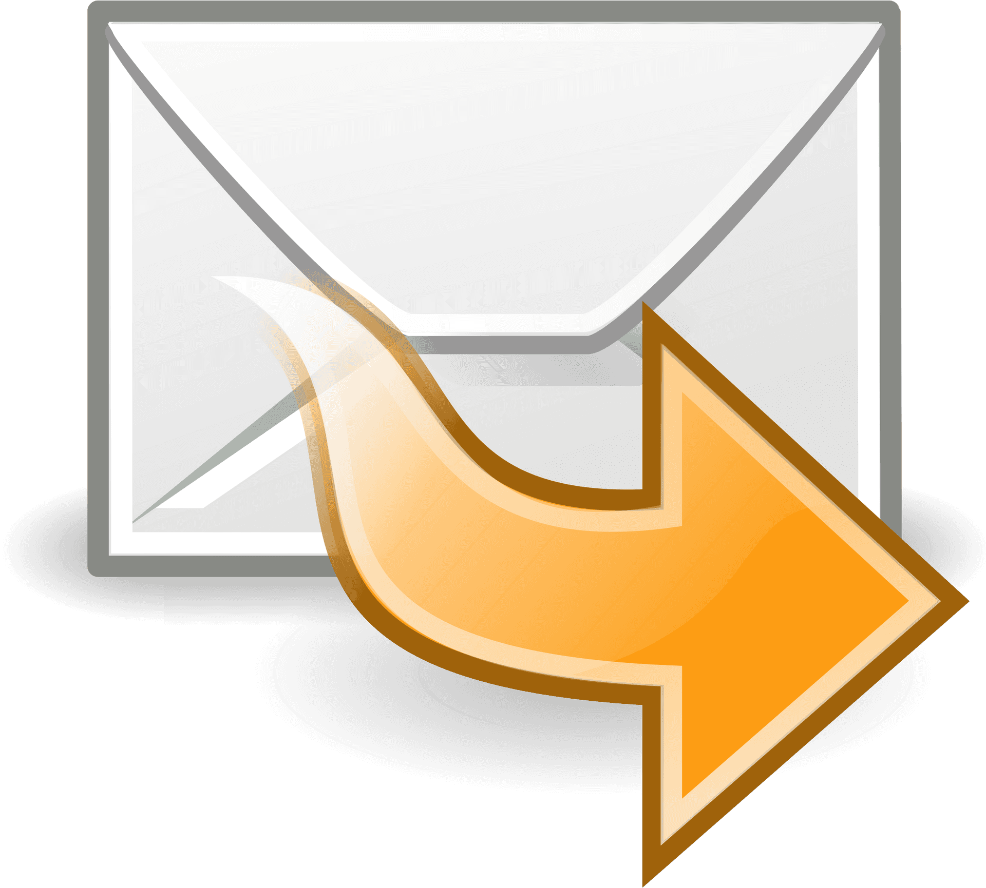 White Email Iconwith Arrow PNG
