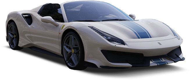 White Ferrari Convertible Sports Car PNG