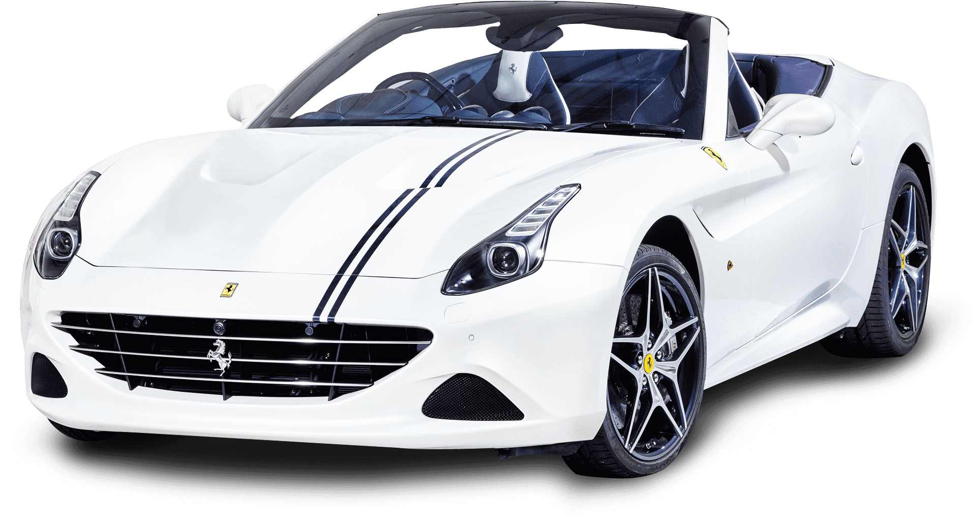 White Ferrari Convertible Sports Car PNG