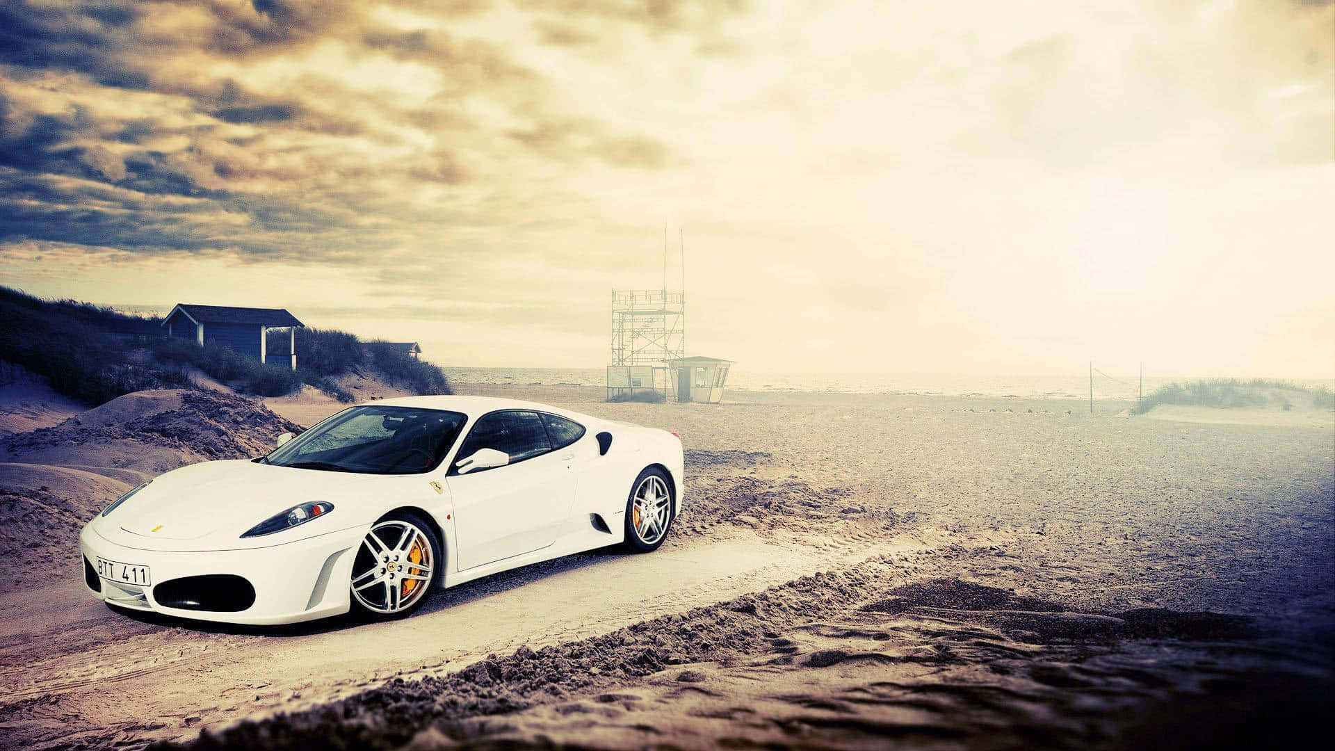 Conquer the streets in style with a White Ferrari Iphone. Wallpaper