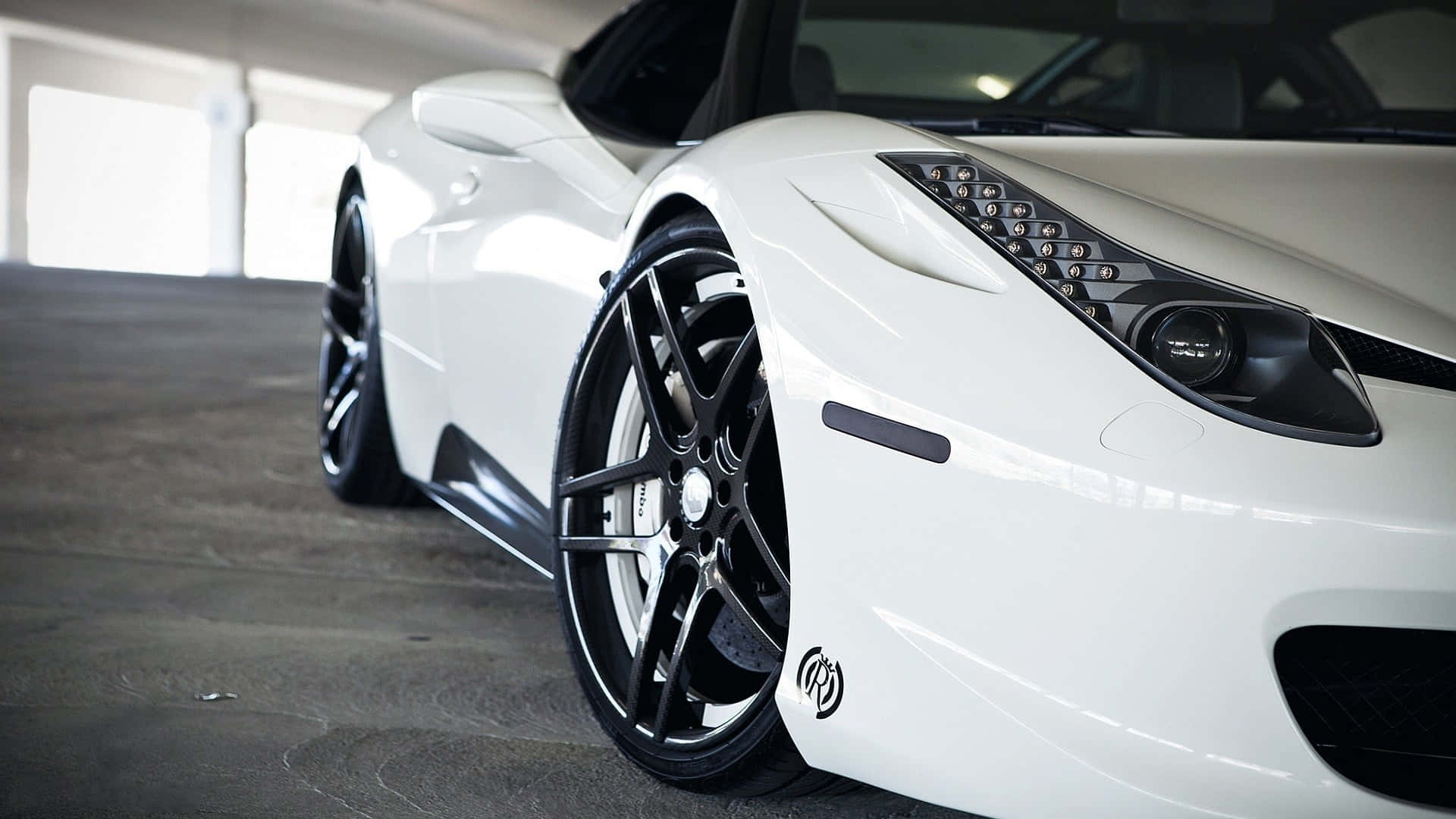 Experience the Luxury of the White Ferrari iPhone Wallpaper