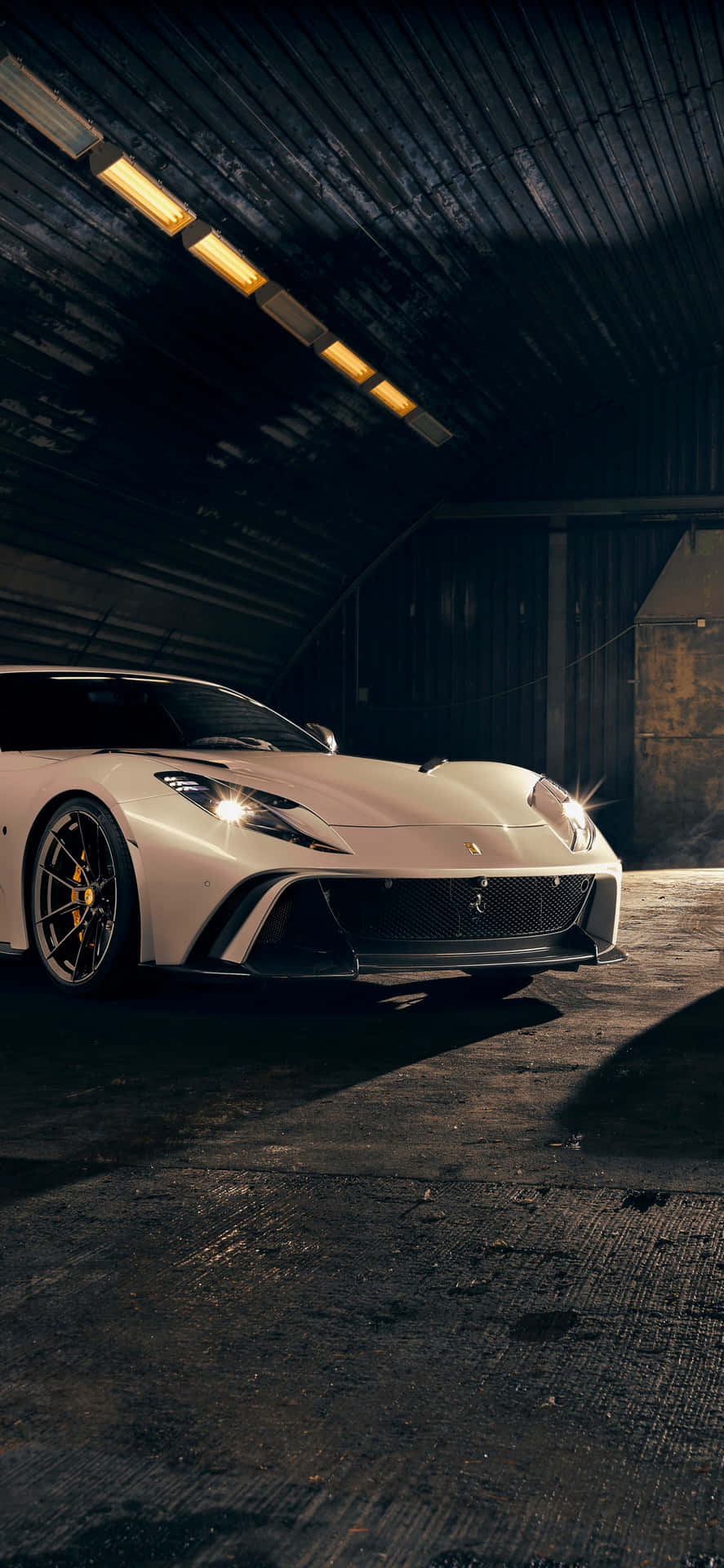 Saddle Up in White Ferrari's Luxury Ride Wallpaper