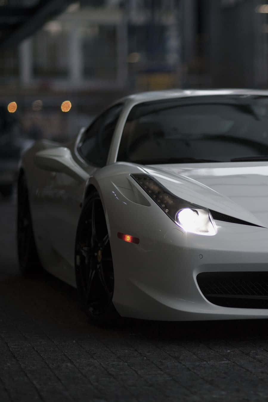 Stylish, sophisticated White Ferrari Iphone. Wallpaper
