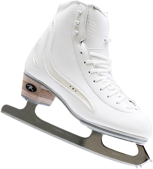 White Figure Skate Side View PNG