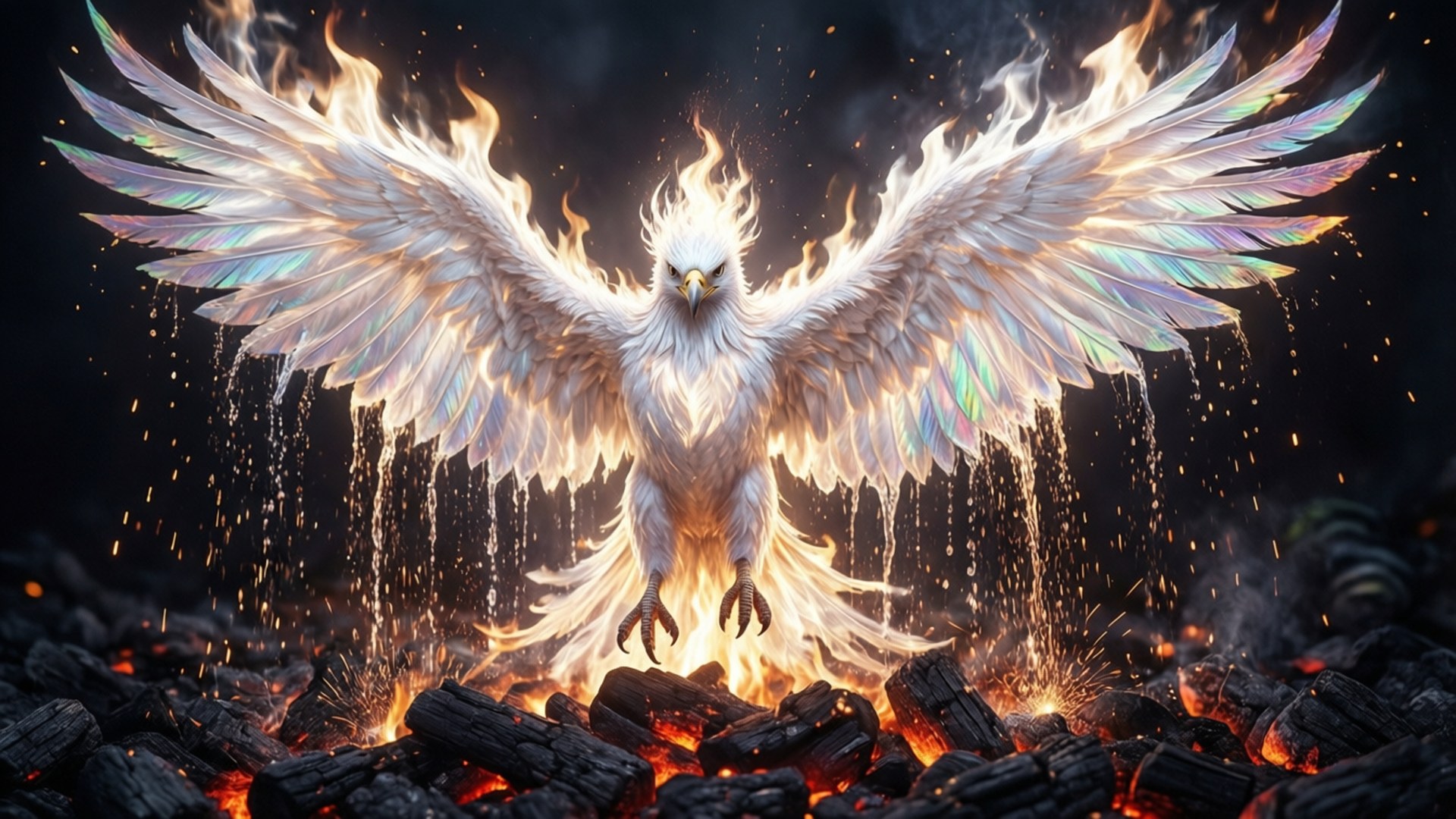 Weißer Feuer-Phönix Wallpaper