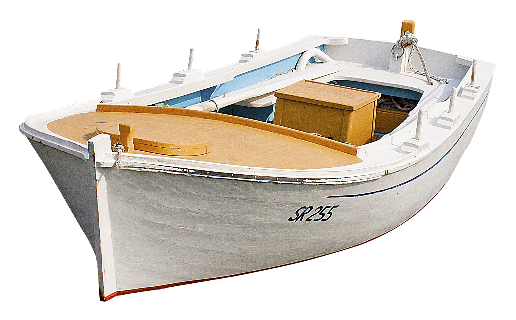 White Fishing Boat Isolated S P235 PNG