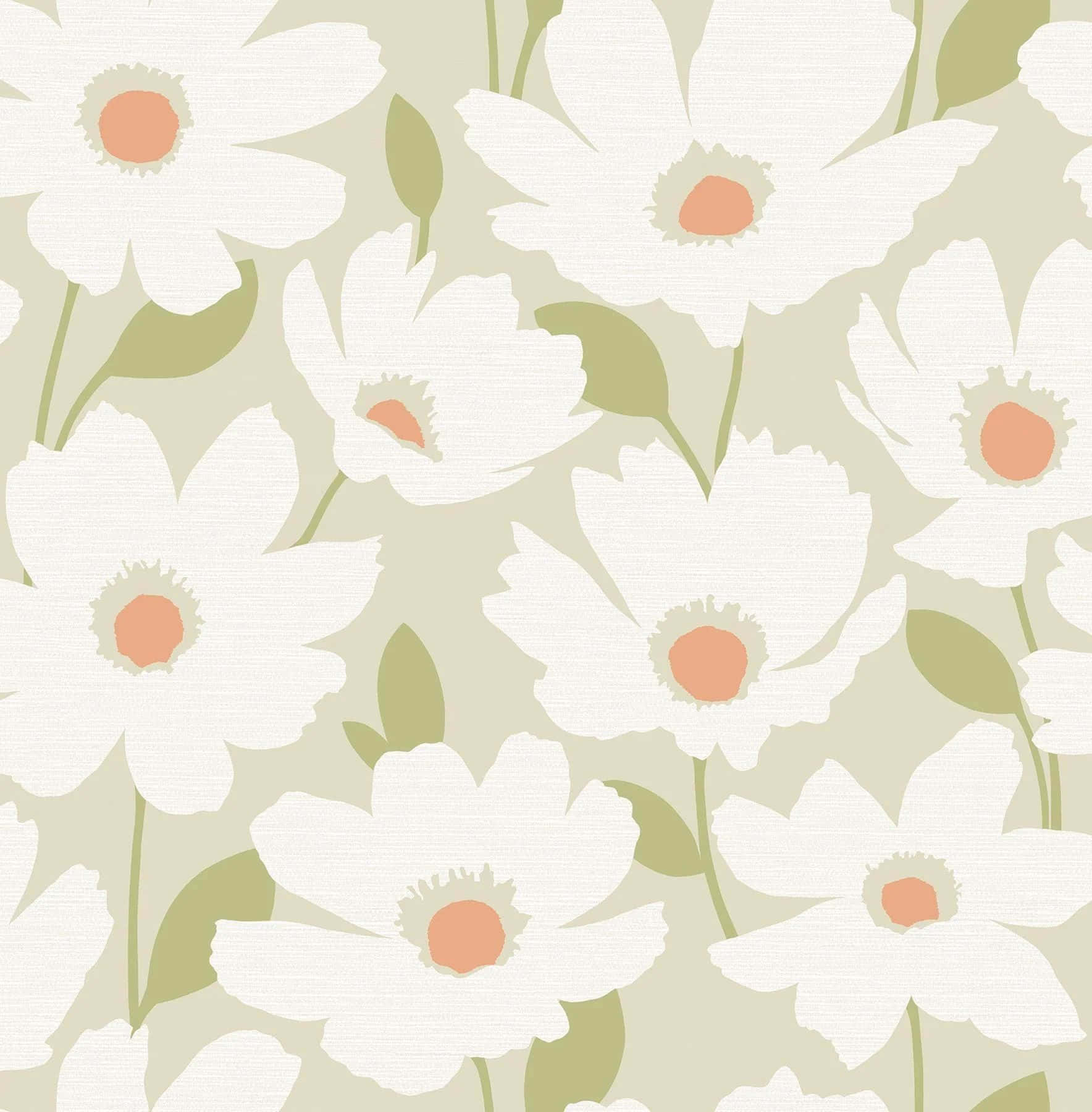 White_ Floral_ Pattern_ Background Wallpaper