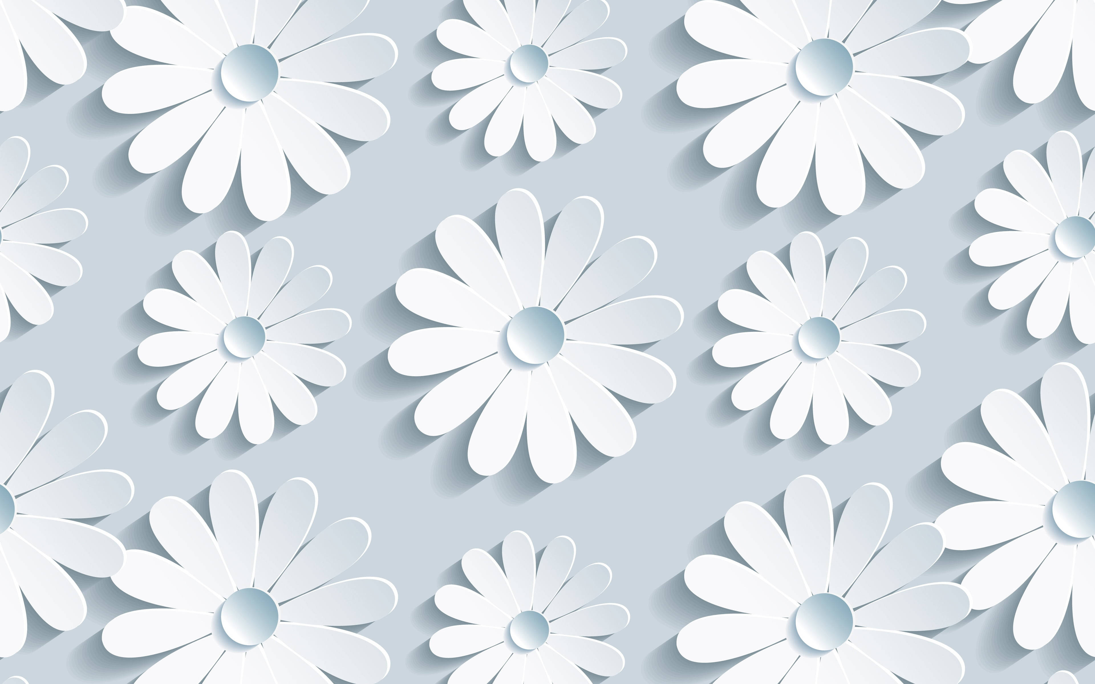 White Flowers 3d Android Phone Wallpaper