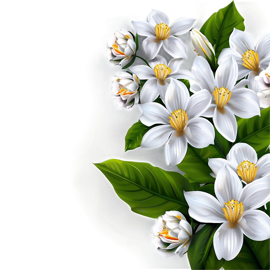 White Flowers Background Png 05242024 PNG