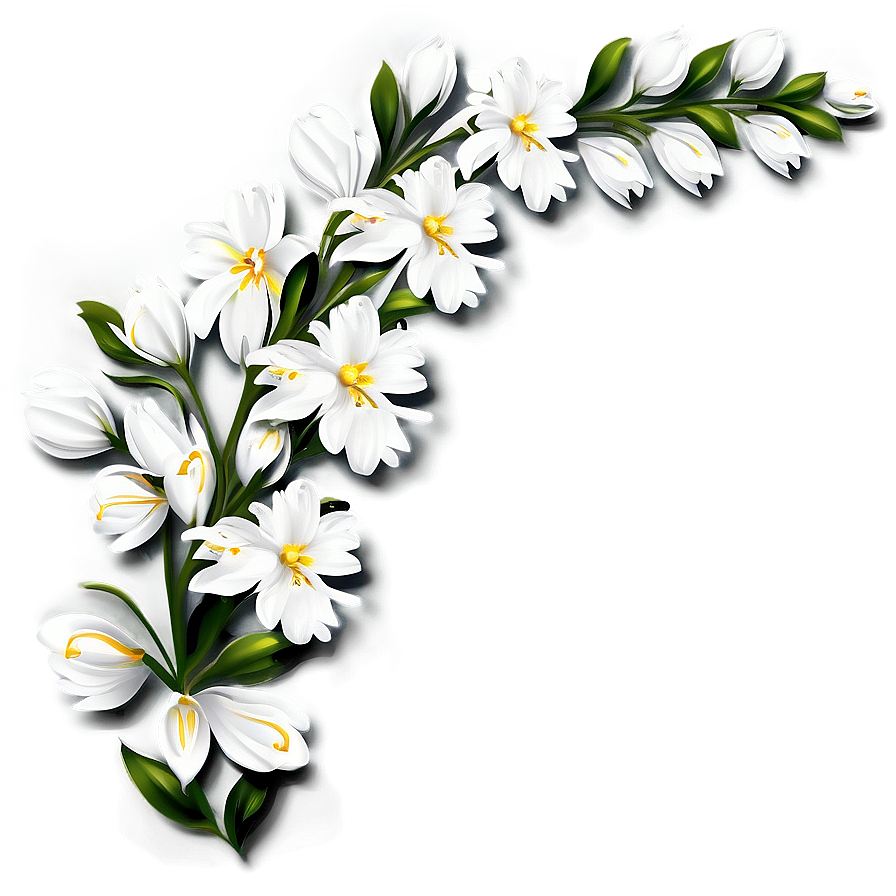 White Flowers Background Png 05242024 PNG