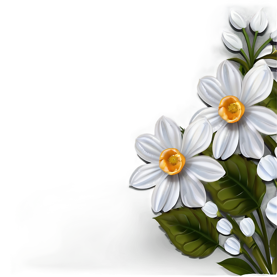 White Flowers Background Png Xyf39 PNG