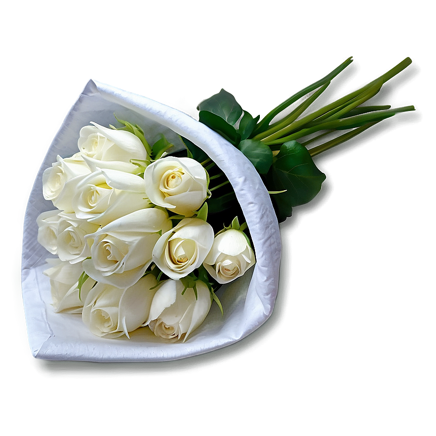 White Flowers Bouquet Wrap Png 95 PNG