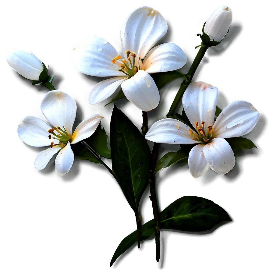 White Flowers Closeup Png 05242024 PNG