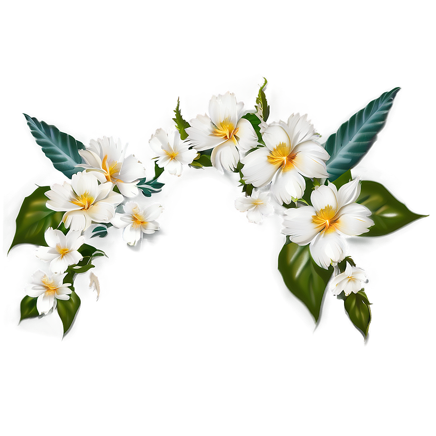 White Flowers Divider Png Tqp PNG