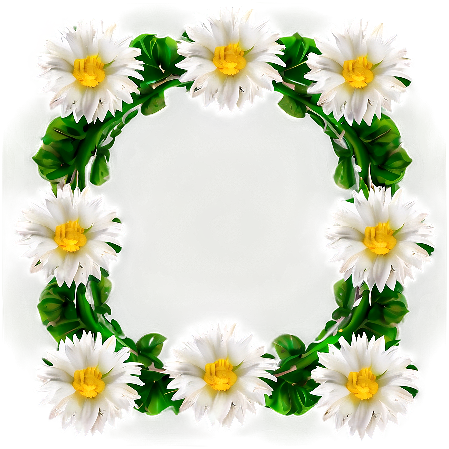 White Flowers Frame Png Gan PNG