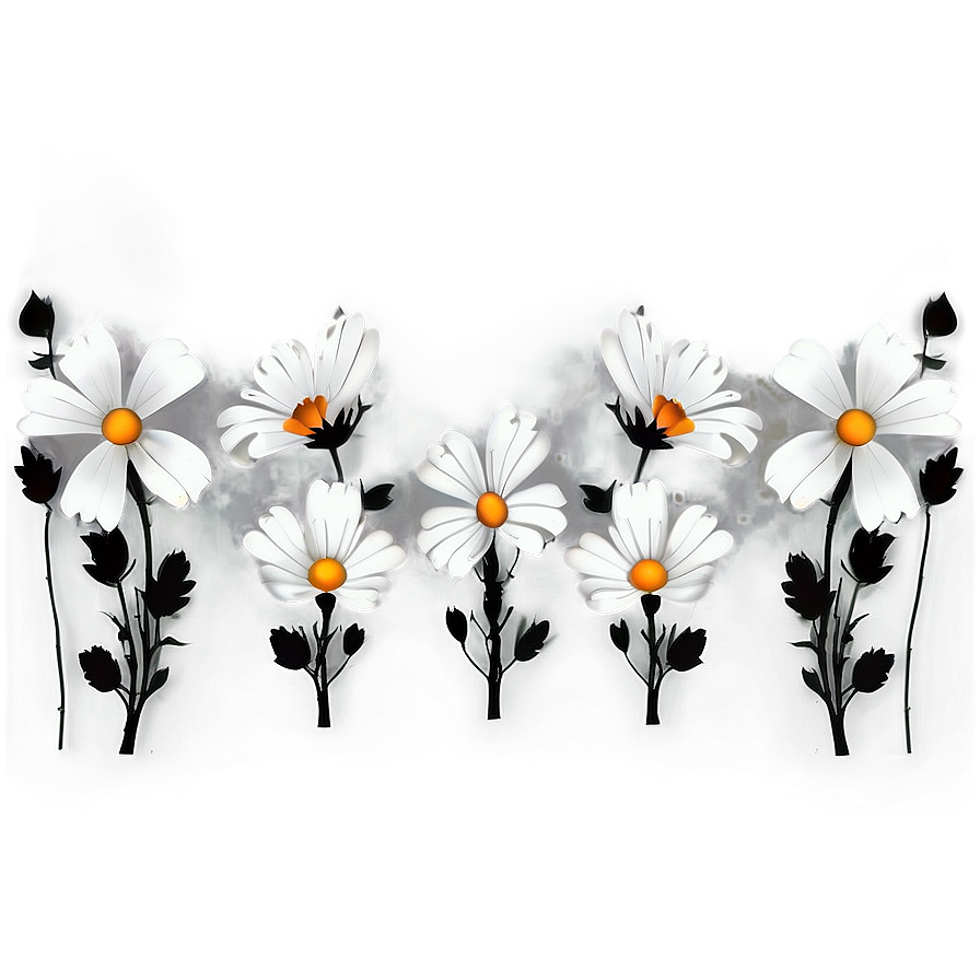 White Flowers Silhouette Png 54 PNG