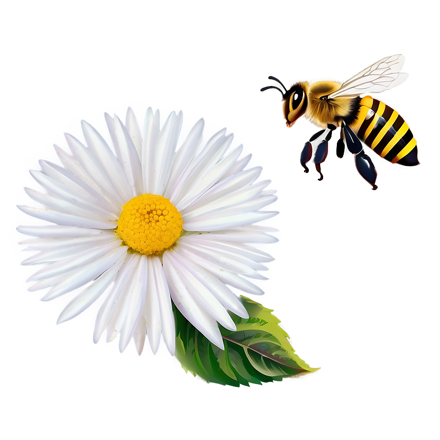 White Flowers With Bees Png 05242024 PNG