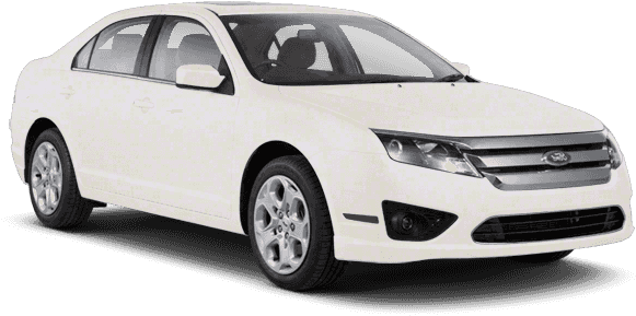 White Ford Fusion Side View PNG