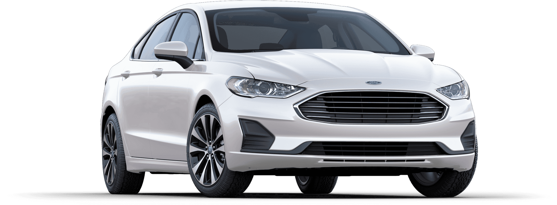 White Ford Fusion Side View PNG