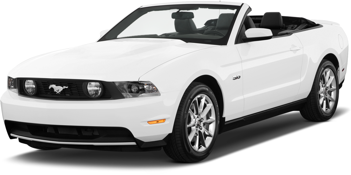 White Ford Mustang Convertible PNG