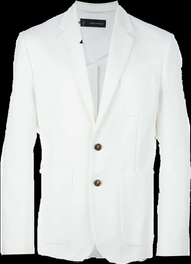 White Formal Jacketwith Label PNG