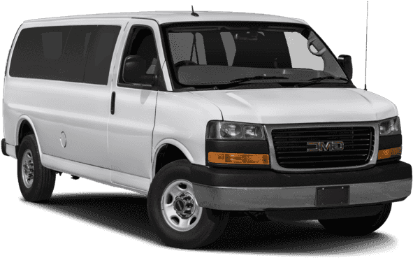 White G M C Passenger Van PNG