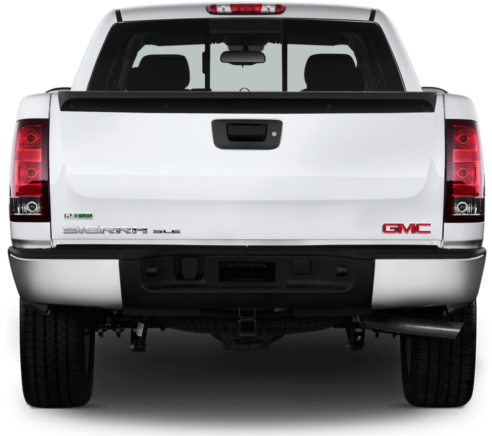 White G M C Sierra S L T Rear View PNG