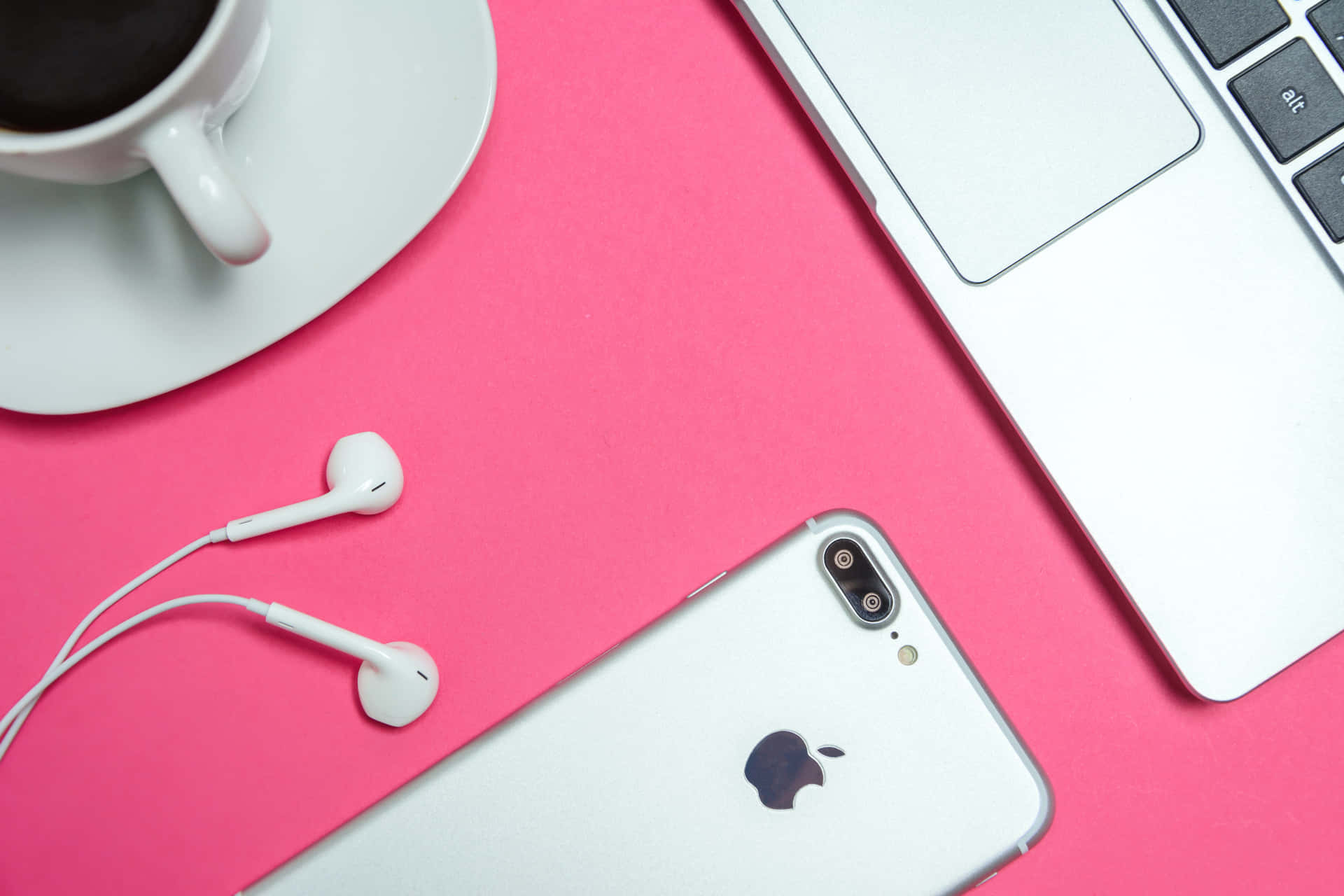 White Gadgets On Pink Picture