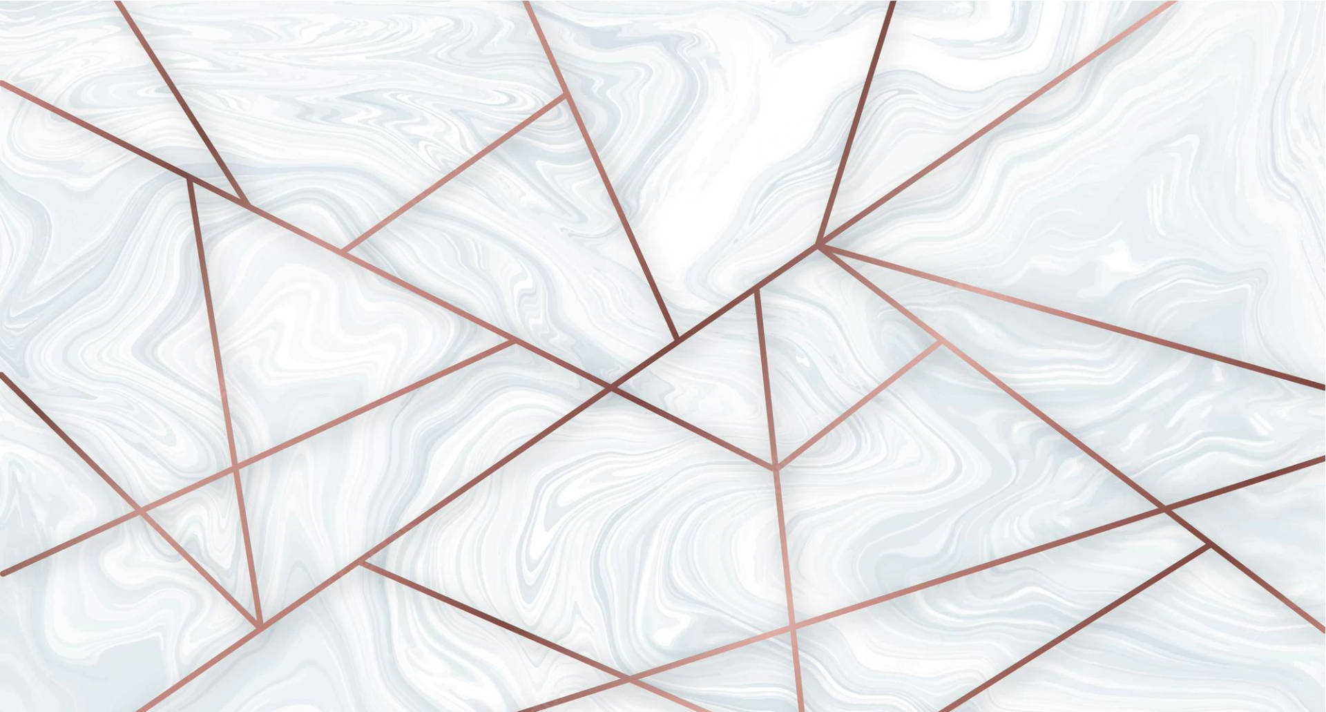 Weißesgeometrisches Roségold-marmor-muster Wallpaper