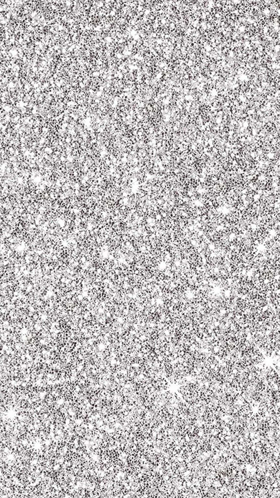Einsilberner Glitzerhintergrund Mit Weißen Sternen Wallpaper