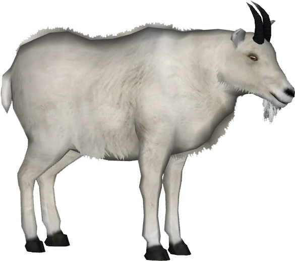 White Goat Profile Graphic PNG