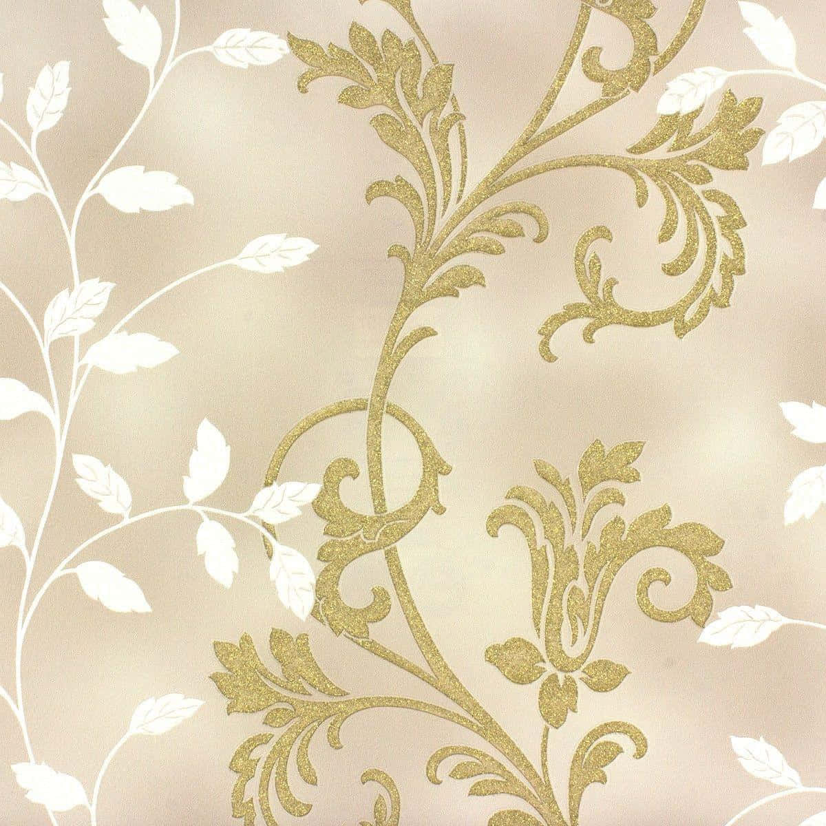 Luxurious White Gold Decor Wallpaper