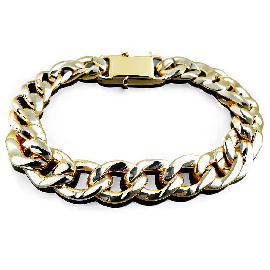 White Gold Cuban Link Chain Png 24 PNG