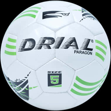 White Green Soccer Ball Size5 PNG