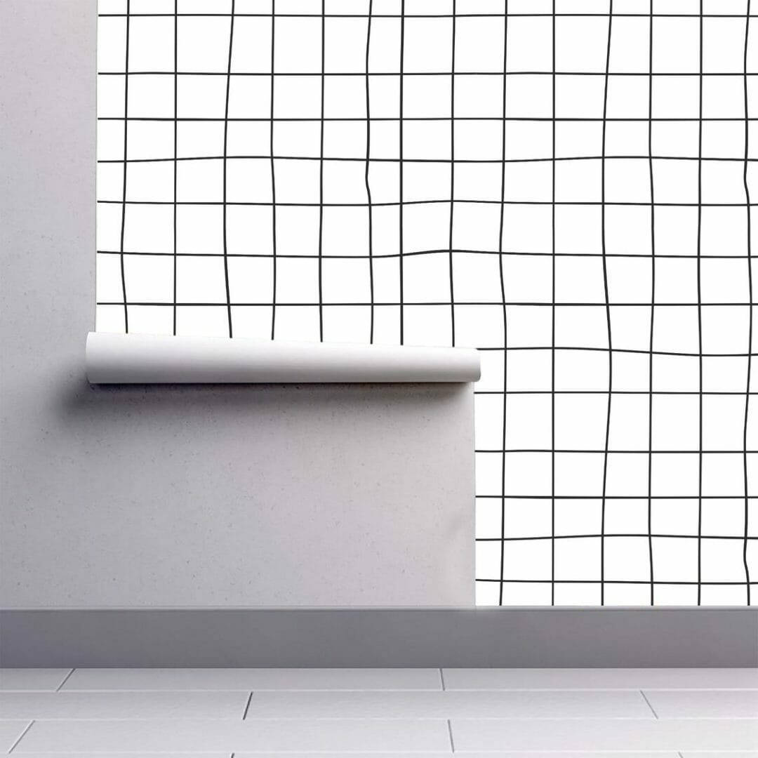 Irregular White Grid Aesthetic Wallpaper