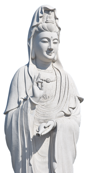 White Guan Yin Statue PNG
