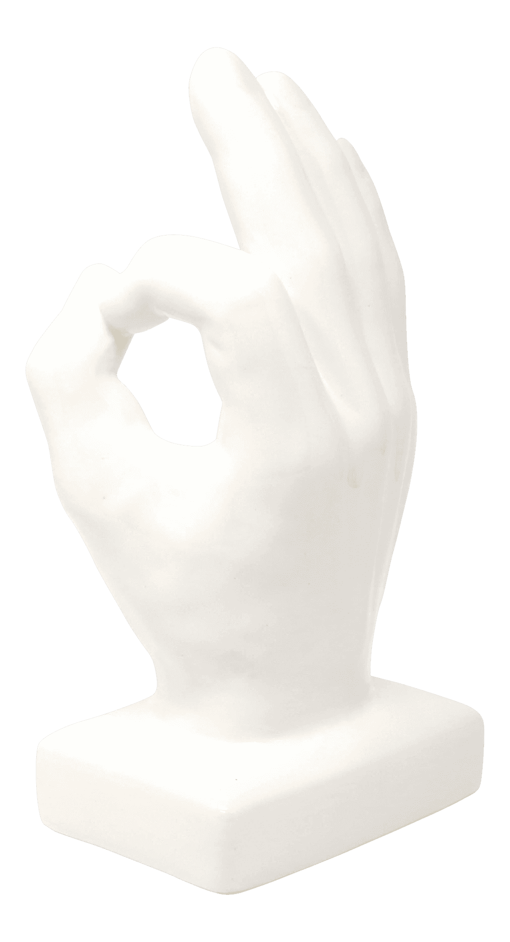 White Hand Gesture Sculpture PNG