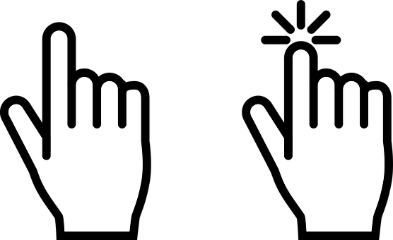 White Hand Gestures Black Background PNG