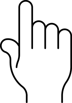 White Hand Icon Black Background PNG