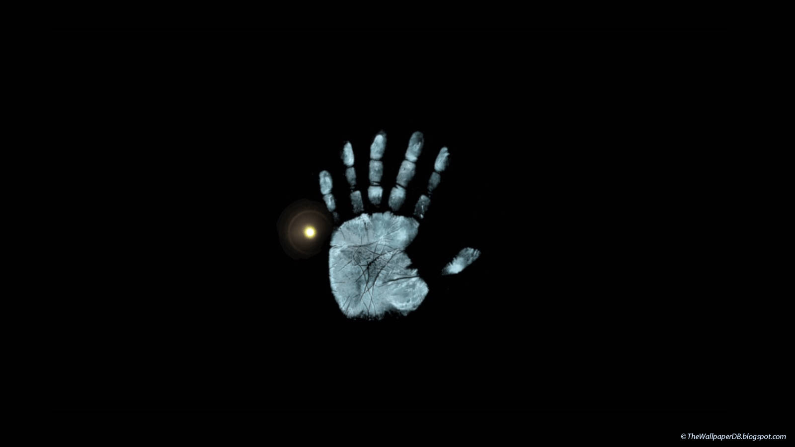 White Handprint On Dark Screen Wallpaper