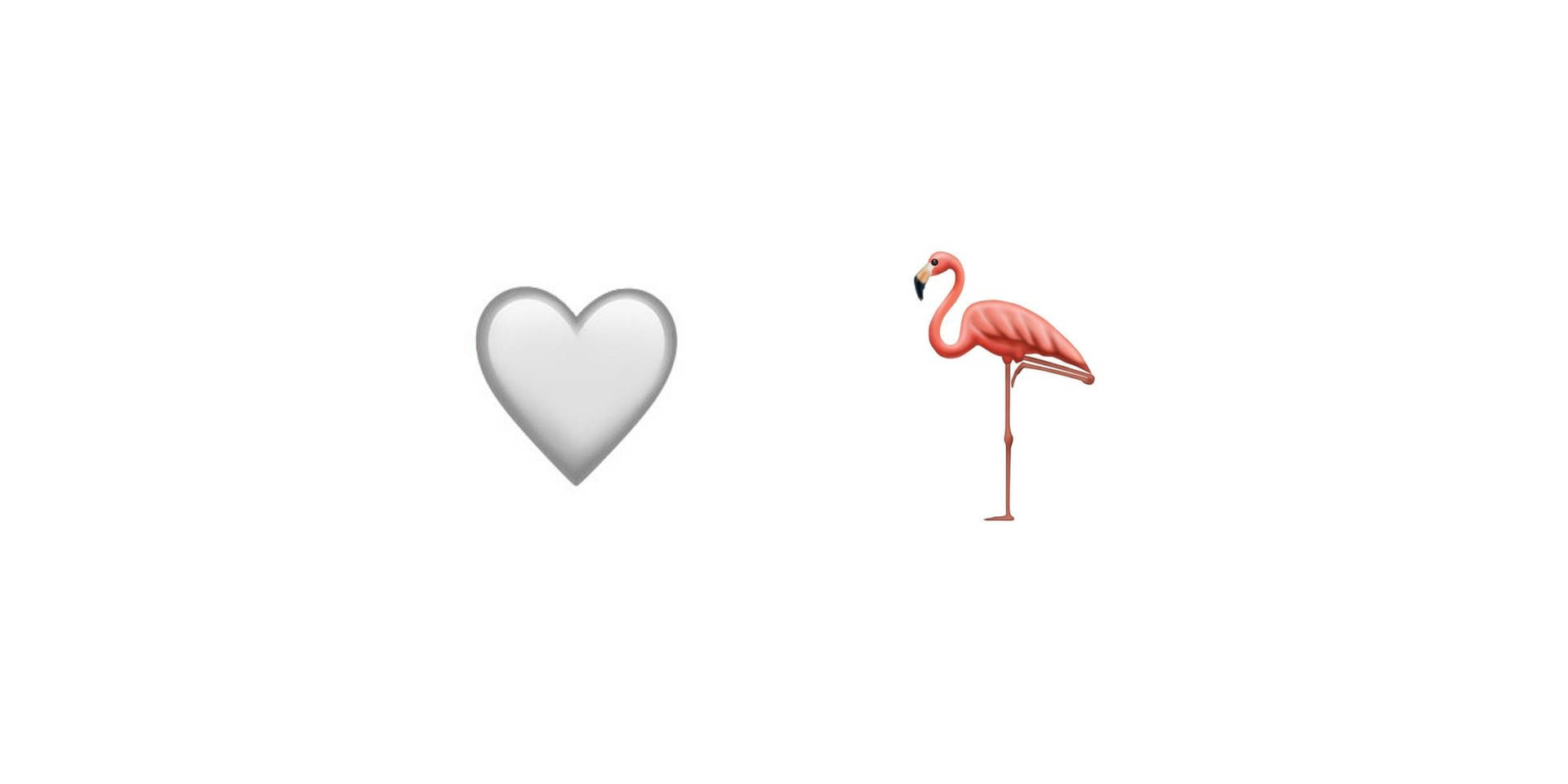 Coraçãobranco E Flamingo Rosa. Papel de Parede